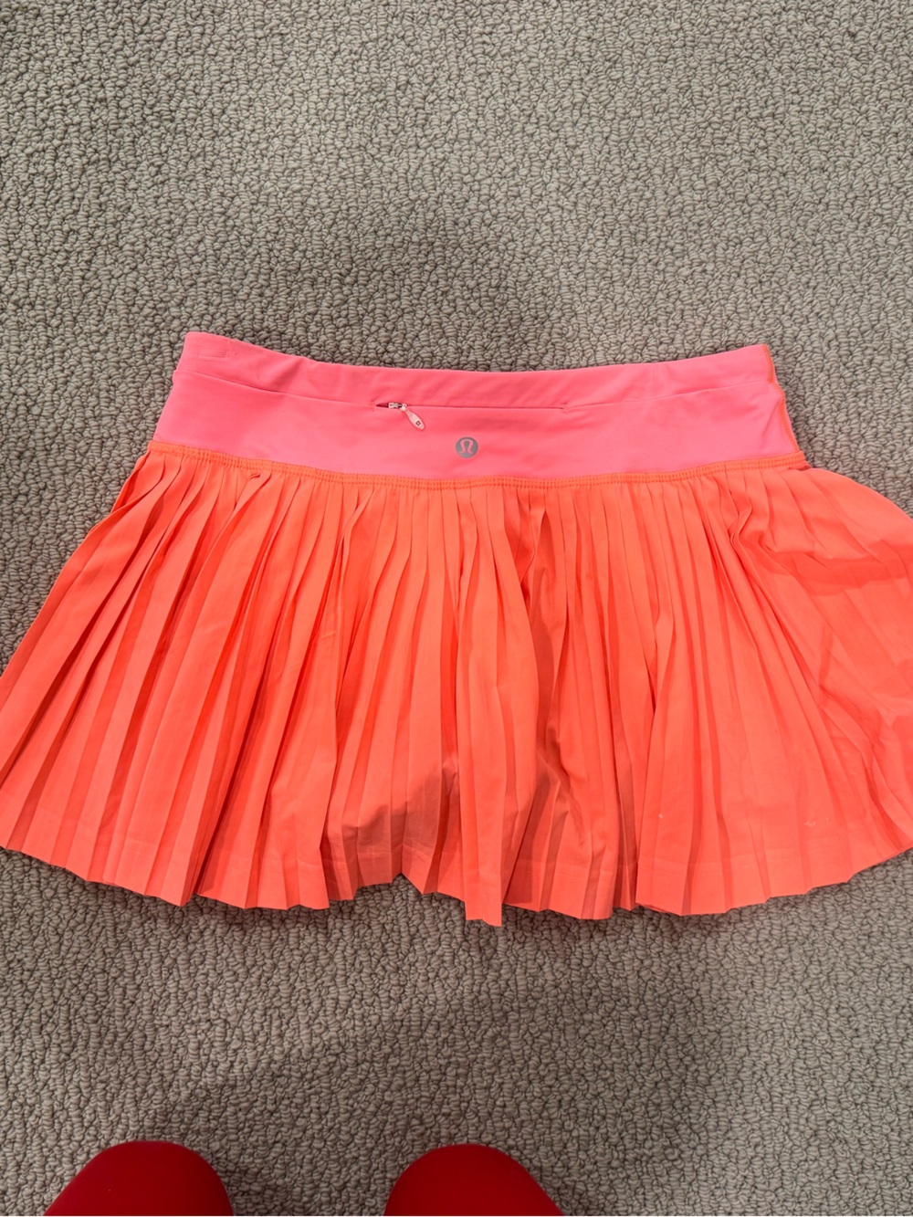 lululemon athletica Pleated bright coral tennis skirt
